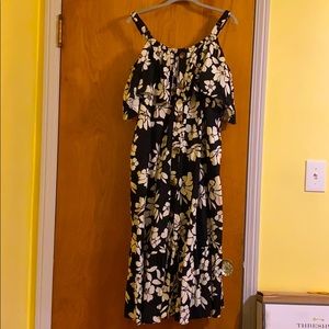 Black and white floral dress